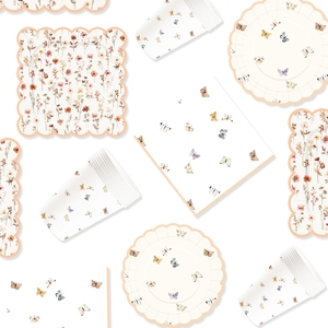ชุดอุปกรณ์จัดงานเลี้ยงวันเกิดเด็ก DAMAI Tea Party ลายผีเสื้อและดอกไม้ ชุดจานชามกระดาษแบบใช้แล้วทิ้ง แก้วกระดาษ ผ้าเช็ดปาก - Product Image 5