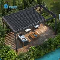 Pergola de luxe en aluminium Sweet Home avec lames orientables automatiques, gazebo bioclimatique imperméable pour espaces de vie de jardin haut de gamme