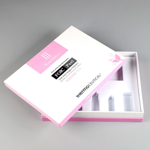 Couvercle et conception de base personnalisé Mini Skincare <span class=keywords><strong>Essence</strong></span> emballage de bouteilles multiples cadeau boîtes en papier argenté ensemble avec doublure en Eva blanche - Product Image 6