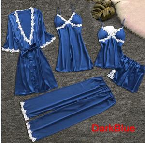 Pyjama sexy 5 pièces <span class=keywords><strong>pour</strong></span> femmes, <span class=keywords><strong>robe</strong></span> <span class=keywords><strong>de</strong></span> <span class=keywords><strong>chambre</strong></span> d'été à manches mi-longues, <span class=keywords><strong>grande</strong></span> <span class=keywords><strong>taille</strong></span>, multicolore, multiformat, service à domicile, chemise <span class=keywords><strong>de</strong></span> nuit. - Product Image 6