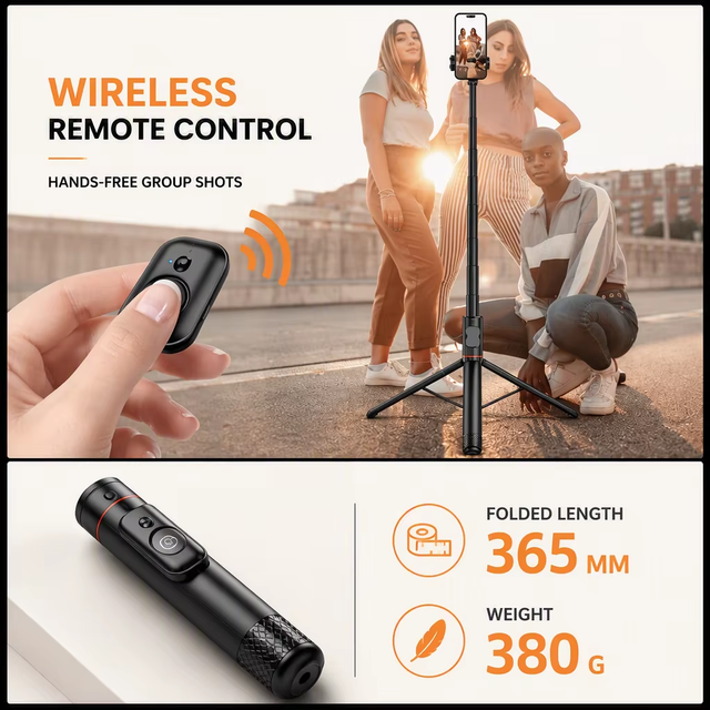Selfie Stick With Wireless Remote Mini Selfie Stick Tripod for Gopro Mic Led Light Mobile Phone Holder Cellphone Stand