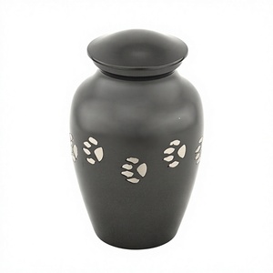 Slate Engraved Paw Prints Brass Eco-Friendly Black Pet Cremation <b>Urns</b> for Dogs & <b>Cats</b> (200 Cubic Inch Capacity) - Product Image 1