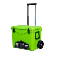 Glacière à roulettes isotherme étanche Kuer Factory en LLDPE moulé par rotation, 60 qt, avec logo personnalisé pour usage alimentaire