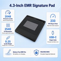 Tablette de signature numérique USB sans batterie de 4,3 pouces 2540LPI ABS pour ordinateur portable de bureau