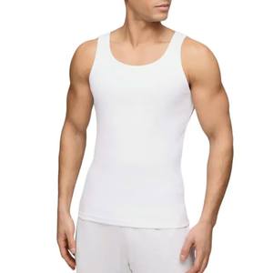 M a 3XL OEM/ODM producción Regular Fit 95% algodón 5% Spandex Tank Top Plain 4-Way stretch Cotton Men T-shirt - Product Image 1