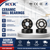 HXK Marque SR144 Sr 144 R188ZZ R188 608ZZ RS Open Si3N4 ZRO2 Hybrid Céramique Roulement à billes à gorge profonde pour roues de patin à roues alignées