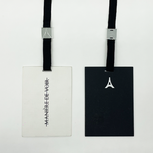 Doppia stampa personalizzata nome e Logo indumento personalizzato etichette da appendere spesse etichette per vestiti per bambini con stringhe - Product Image 3