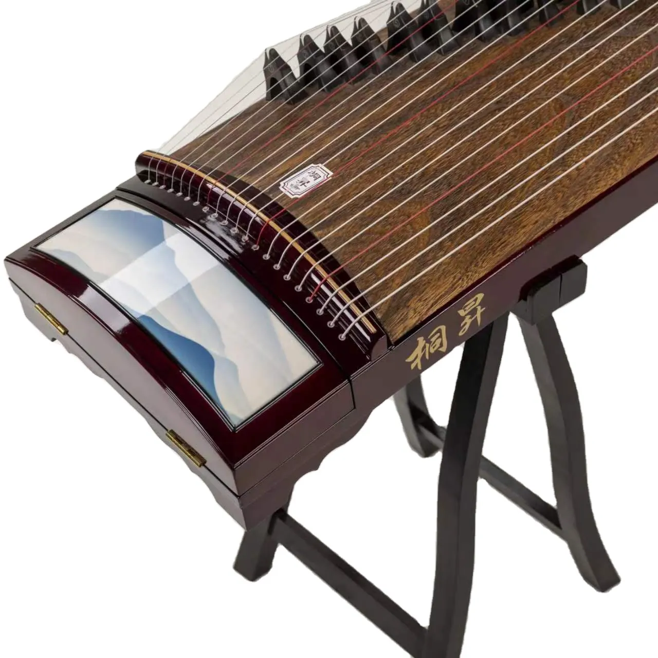 伝統的なGuzheng中国Guzheng21弦Zither楽器中国風絵画シリーズ
