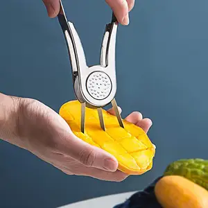 X030 yaratıcı paslanmaz çelik Mango Splitter meyve şeftali dilimleme kesici soyma mutfak Gadget kaymaz Mango soyma kesiciler