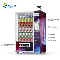 ZhiGou - Quiosco Interactivo de 15.6 Pulgadas, Máquina Expendedora de Acero Inoxidable con 60 Ranuras, Función de Autodiagnóstico y Alarma, Gestión Basada en la Nube