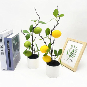 Bonsaï artificiel citron Paulon, 38 cm de haut, décoration intérieure, plante verte en pot, ornement - Product Image 1