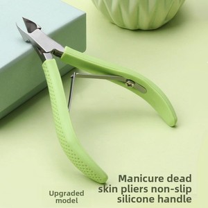 Ciseaux à cuticules en acier inoxydable et silicone, outil de manucure pour les doigts, pour éliminer les peaux mortes et les cuticules, <span class=keywords><strong>coupe</strong></span>-<span class=keywords><strong>ongles</strong></span>, pince à paronychie - Product Image 2