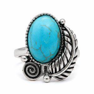 Anello Vintage con Motivo a Foglia per Donne, Stile Retrò, Design Creativo, Accessorio per Dito - Product Image 1