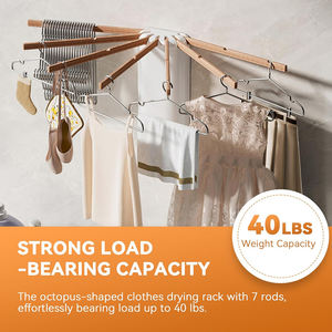 Crochet mural en aluminium pour étendoir à linge, trépied pliable de style poulpe, étendoir à linge - Product Image 4