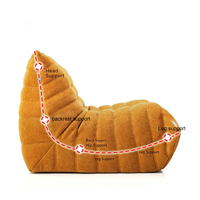 Canapé pliable en tissu compressé pour fauteuil lounge moderne en velours côtelé, fauteuil d'appoint bas sans accoudoirs à une place