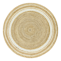 Reiner Jute-Teppich, Maschinengefertigt, Modernes Umweltfreundliches Geometrisches Muster, Rutschfester Chemikalienfreier Bodenbelag für Wohnzimmer und Schlafzimmer