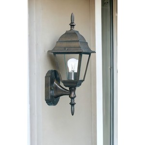 HMS 12W ha condotto il braccio oscillante per esterni luce da parete marrone antico IP65 impermeabile alimentazione solare colore bianco caldo acciaio inossidabile E27 - Product Image 2