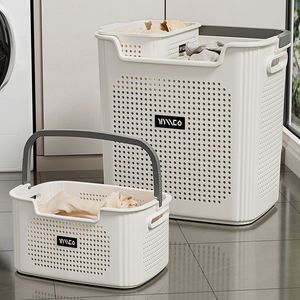 Laundry Baskets Rectangle Durable Clothing Organizer Storage Bins For Home Bathroom Travel Use - Product Image 3