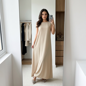 ชุดเดรสอบายะแบบไม่มีแขนสำหรับผู้หญิง ความยาวเต็มตัว หลายสี จากผู้จำหน่าย - Product Image 1