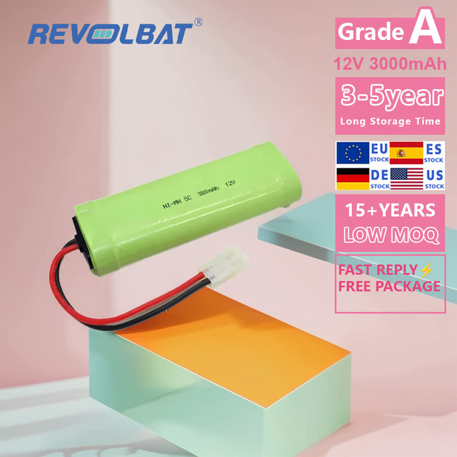Revolbat 12V 3000mAh NiMH SC Rechargeable Battery Pack High Capacity Power Cell for Electric Tools, Toys & OEM Use