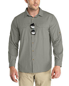 Camisa Deportiva de Manga Larga, Ligera, Transpirable, Tejida, Sólida, de Secado Rápido, para Actividades al Aire Libre, para Viajes Diarios, a la Moda, Precio de Fábrica - Product Image 1