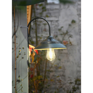 Lampe solaire murale vintage en fer forgé de style ancien, bleu éclatant, à induction, pour jardin extérieur, finition émaillée. - Product Image 4