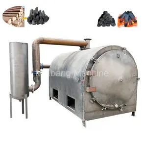 Baixo custo pequeno Horizontal Airflow madeira fogões forno carbonização carvão vegetal Máquina forno a carvão