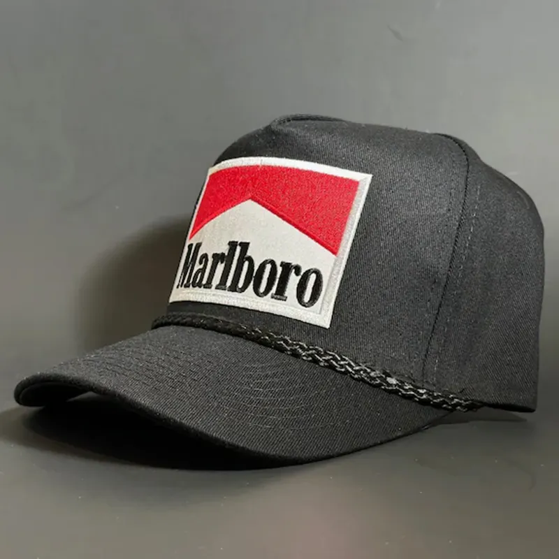 Di alta qualità Custom cotone poliestere personalizzato semplice nero 5 pannello 256 in bianco tappo corda SnapBack cappello designer