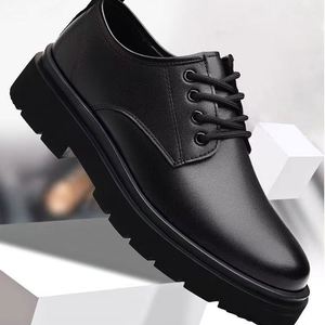 Men's Formal Black Leather Lace up Loafers Spring Big-Toe Business Casual Dress Shoes with Lace-Up Soft Soles & Non-Slip Design - Product Image 4