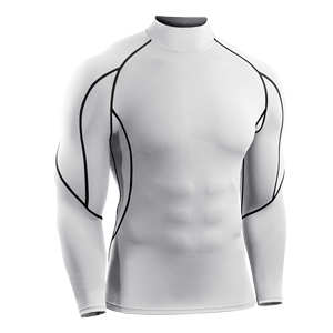 Maglietta a compressione taglia usa collo alto calzamaglia da palestra da <span class=keywords><strong>uomo</strong></span> manica lunga sport Running Elastic Bottoming Baselayer Fitness T-Shirt - Product Image 2