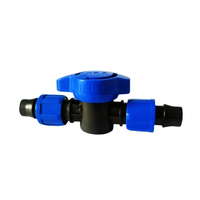 Vanne d'arrêt d'irrigation goutte à goutte 16 mm avec écrous de blocage bleus, raccord de couplage pour tuyau d'irrigation goutte à goutte pour jardin et agriculture