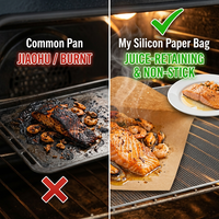 Sacs de cuisson en papier sulfurisé pour popcorn, anti-humidité |   Sac en papier antiadhésif pour rôtir et cuire à la vapeur au four, résistant à la chaleur et anti-graisse
