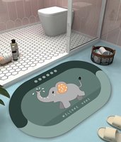 Machine Made Geometric Pattern Non-Slip Quick Dry Bath Mats & Rugs with Cushioned Design and PVC Backing