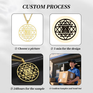FUTUJI Acero inoxidable Jeroglífico <span class=keywords><strong>Escritura</strong></span> Proceso de corte Hexagrama Templo hindú para el hogar - Product Image 3