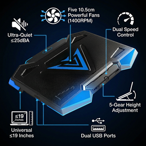 <span class=keywords><strong>Refroidisseur</strong></span> d'ordinateur <span class=keywords><strong>portable</strong></span> Jetion à cinq cœurs refroidi par air avec deux ports USB, hauteur réglable sur 5 niveaux, double contrôle de vitesse pour ordinateurs portables de <span class=keywords><strong>19</strong></span> <span class=keywords><strong>pouces</strong></span> - Product Image 4