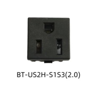 Prise industrielle américaine 15A 250V NEMA 6-15R anti-pincement IP22, adaptateur de connecteur femelle à 3 broches pour montage sur panneau PDU