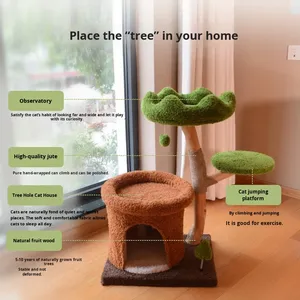 <span class=keywords><strong>Arbre</strong></span> à chat multi-niveaux, tour, poteau à gratter en sisal, forme d'<span class=keywords><strong>arbre</strong></span> mignonne, design écologique, cadre d'escalade pour chat, lit, grotte, carton - Product Image 5