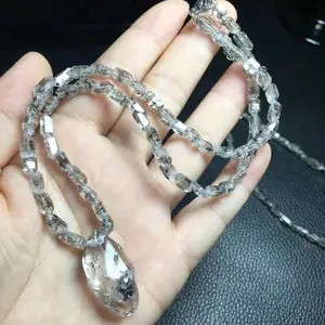 Oil Bladder Herkimer Diamond High Quality Natural Crystal Herkimer Diamond Necklace For Healing Decoration