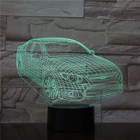 Jouets 3D créatifs tableau acrylique veilleuse œuvre voiture ABS base table en plus de la lampe pour enfant cadeau