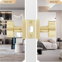 Poignée de porte et de fenêtre de passage rectangulaire moderne dorée sans clé, silencieuse, style américain, pour appartement, export