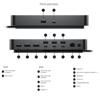 Station d'accueil intelligente SD25TB4 180W Thunderbolt 4 avec 10+ ports, affichage 8K, hub DP Type-C pour XPS Precision Mac en stock