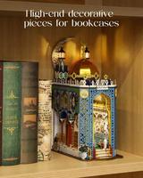 Kit de Bricolaje para Rincón de Lectura con Diseño de Mezquita, Rompecabezas 3D de Madera con Luz LED, Decoración de Librería con Temática de Edificios, Regalos para el Hogar y Ramadán