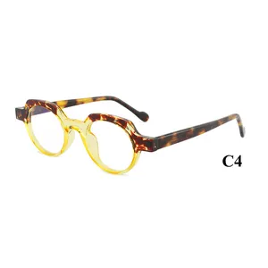 2024 High Quality Ultra Light Round Acetate Temple TR90 Optical Frames Custom Mens And Womens Eye Glasses Frame Eyewear