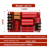 Gertsound AD112-a Répartiteur de fréquence audio 2 voies en cuivre 6,5-8 pouces 300W pour haut-parleurs 4/8 pouces Accessoires
