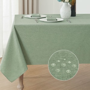 Custom Rectangle <strong>Tablecloth</strong> Water Resistant Wrinkle Free Linen Textured Table Cloth Table Cover For Party Camping - Product Image 1