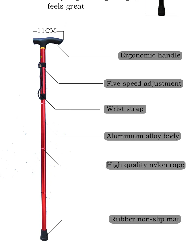 Outdoor trekking poles folding crutches to help the elderly travel crutches Adjustable height