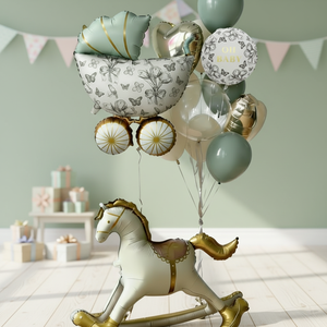 Kit de ballons Bobo en latex mat, 12 pièces, série verte, pour décoration de fête prénatale ou d'anniversaire - Product Image 1