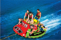 Nouvelle grande île flottante gonflable adulte en plein air surf sur l'eau 5 personnes ronde île flottante Starship tube remorquable