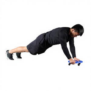 Rouleau d'entraînement abdominal Rising Fitness en ABS plaqué PVC <span class=keywords><strong>pour</strong></span> la maison et la salle de sport – Idéal <span class=keywords><strong>pour</strong></span> les exercices de renforcement du tronc et des abdominaux - Product Image 3