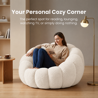 Canapé paresseux moderne en tissu peluche, gain de place, siège individuel pour salon et chambre à coucher